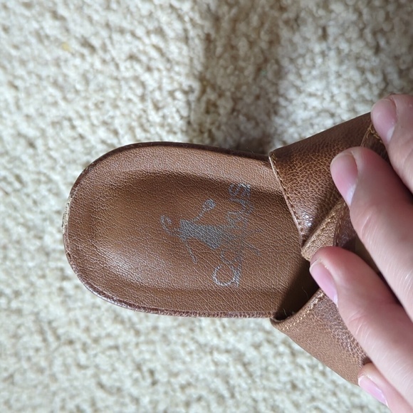 Corky's Brown Open Toe Slingback 3.5" Inch Heeled Sandals Size 9 - Picture 10 of 11